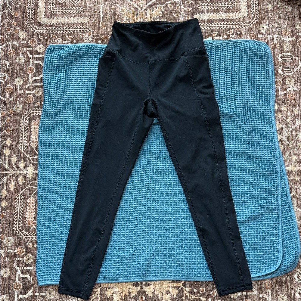 Spyder Black Active Leggings with Subtle Red Logo